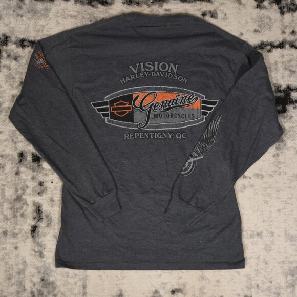 Y2K Harley Davidson 2013 Wings Long Sleeve T- Shirt - Picture 2 of 6